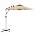 Ampelschirm mit Kurbel 300 x 300 cm Polyester quadratisch Beige