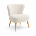 Runder Cocktailsessel aus 100 % Polyester-Bouclé Creme 64 x 72 x 80 cm