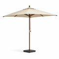 Sonnenschirm 300 x 300 cm Polyester quadratisch Beige mit Eukalyptusholzgestell