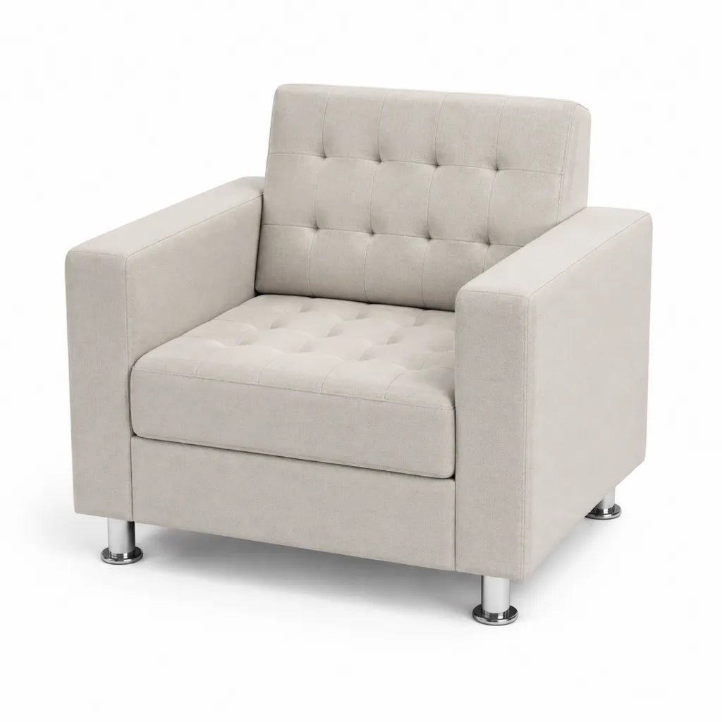 Polstersessel mit Armlehnen 95 x 85 x 85 cm Polyester Beige