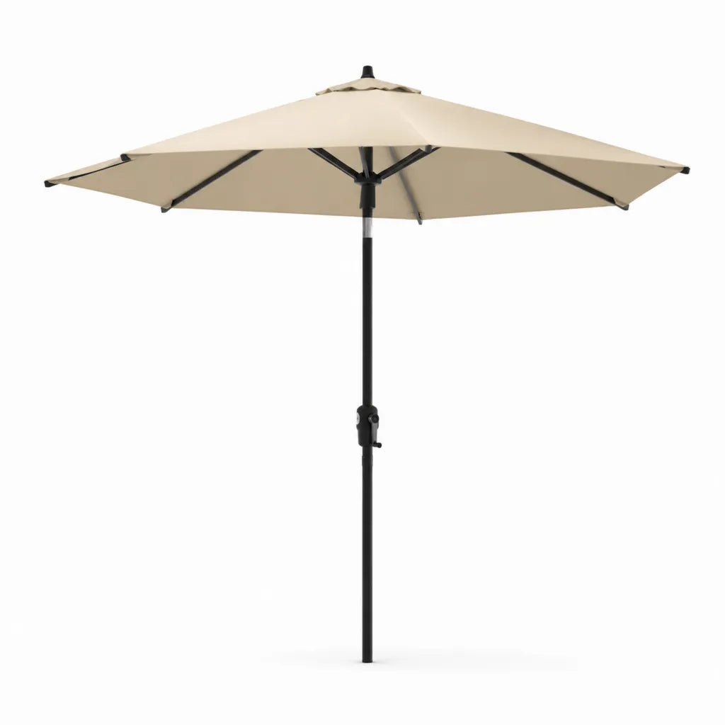 Sonnenschirm Marktschirm 300 cm Polyester achteckig Beige Höhe 245 cm