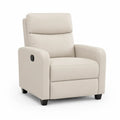 Relaxsessel Fernsehsessel manuell verstellbar mit PU-Bezug rechteckig Creme 84 x 92 x 104 cm
