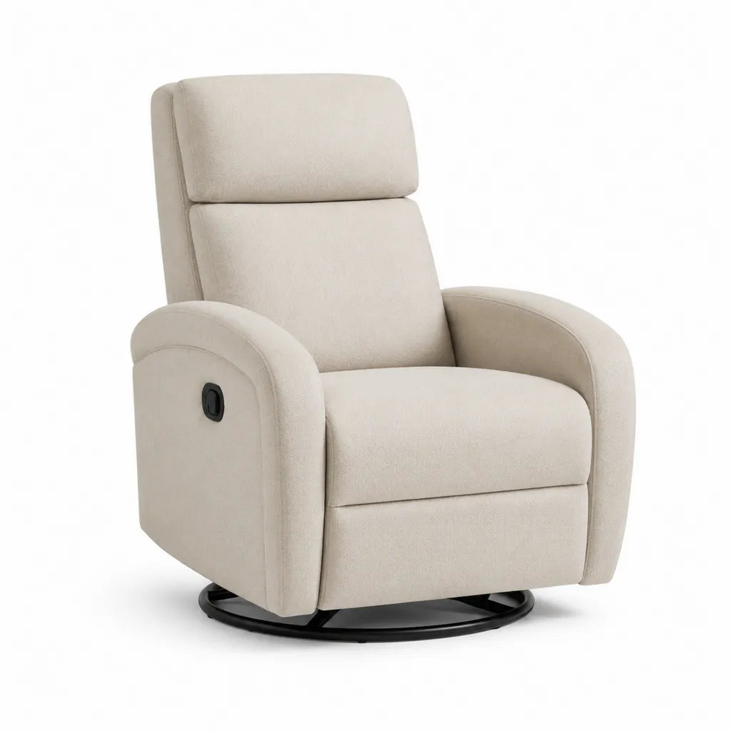 Relaxsessel mit manueller Liegefunktion 82 x 91 x 104 cm Polyester Beige